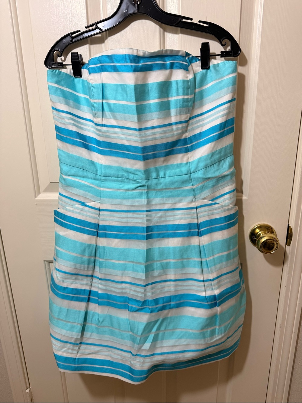 Lilly Pulitzer Aqua, Turquoise and White Striped Mini Skirt